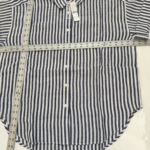 Capitaine shirt in stripe Baird McNutt Irish linen In Dark Medium, M - Picture 6 of 6